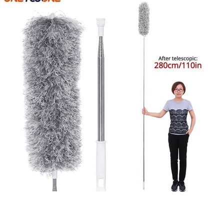 Long-Reach Telescopic Microfiber Duster – 110-Inch Extendable Cleaning Tool